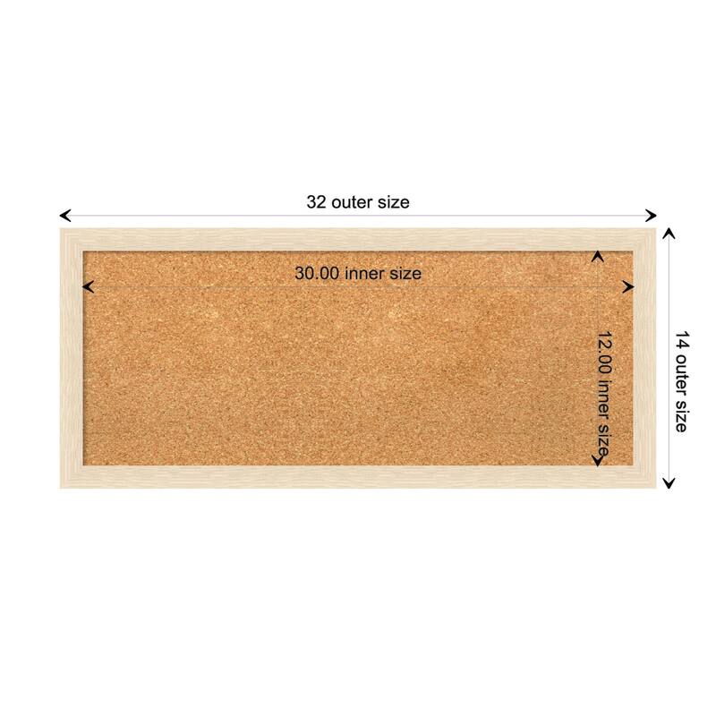 Woodgrain Stripe Wood Framed Natural Corkboard Bulletin Board - Woodgrain Stripe Blonde - Board Size 30x12