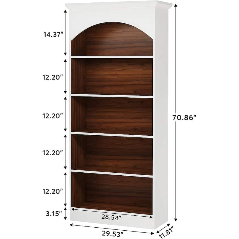 70.9 Inches 5-tier Tall Narrow Bookcase Cube Bookshelf with Storage
