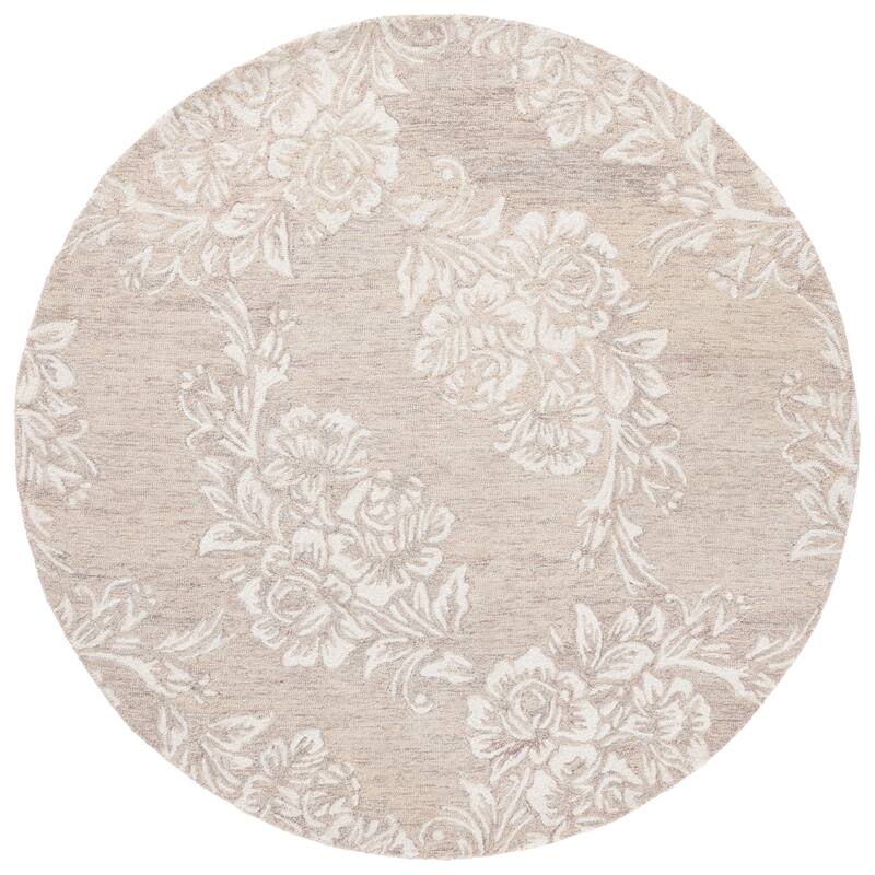 SAFAVIEH Handmade Metro Frouke French Country Wool Rug - 6' Round - Beige/Ivory