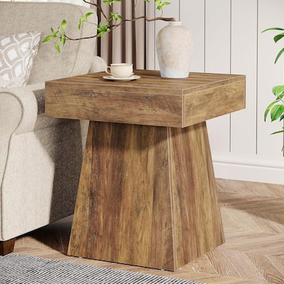 Small End Table, Rustic Square Side Table, Nightstand Beside Bed