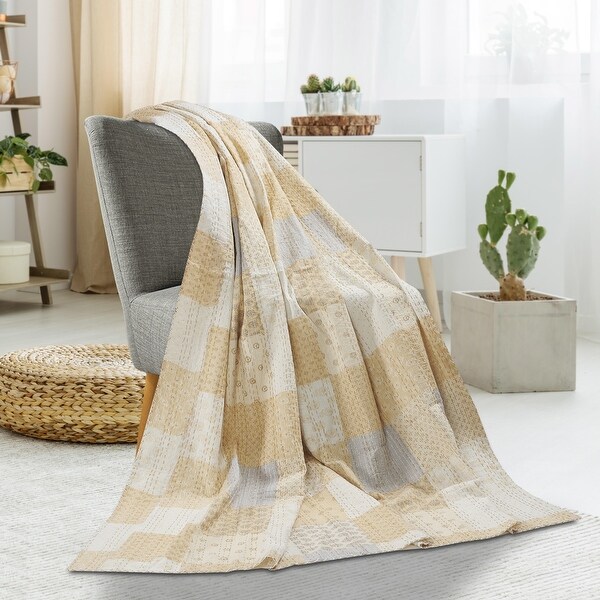 Cream and 2025 gold throw blanket