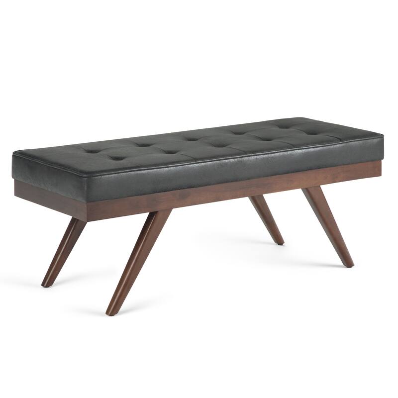 WYNDENHALL Keenan 48 inch Wide Mid Century Modern Rectangle Ottoman Bench
