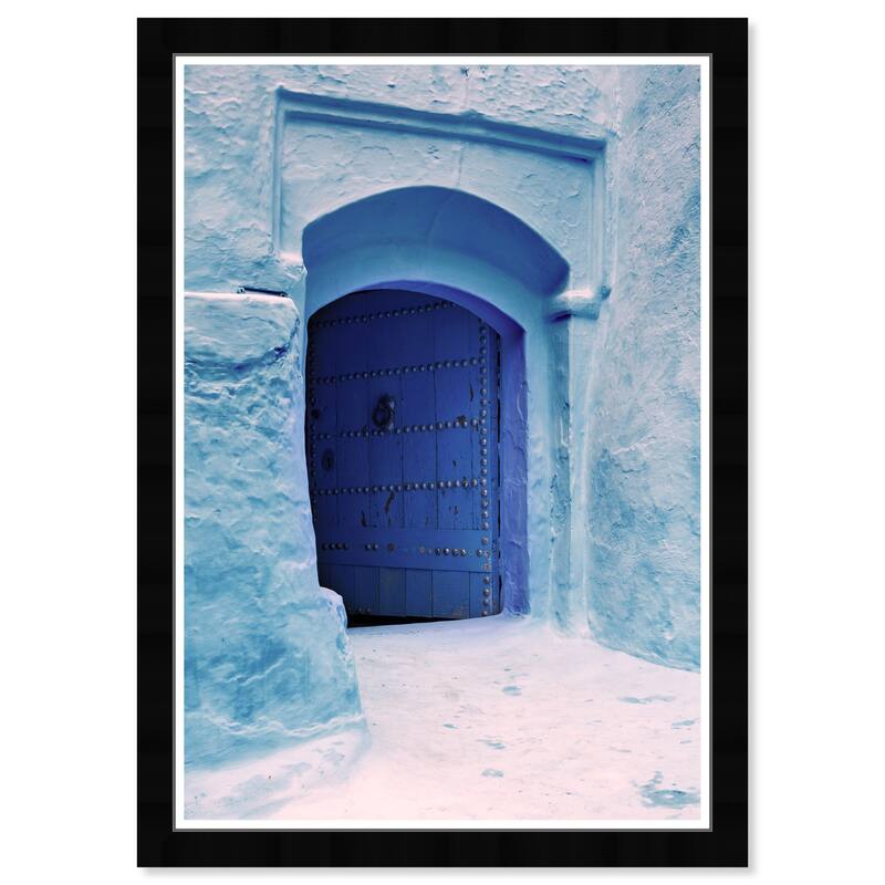Wynwood Studio Prints Architecture and Buildings Blue Door Blue and Modern & Contemporary Wall Art Canvas Print