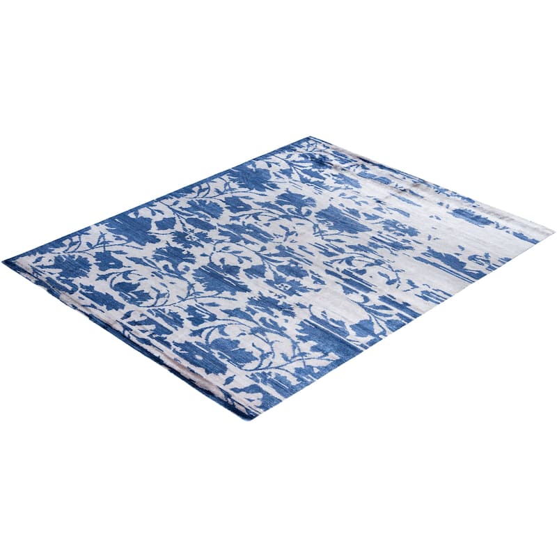 Modern One-of-a-Kind Hand-Knotted Area Rug, Gray - 8' 1" x 10' 1"