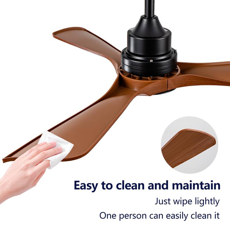 42 Inch Ceiling Fans with Lights and Remote, Ceiling Fan with Light 3 Blades Modern Ceiling Fan Noiseless Reversible DC Motor