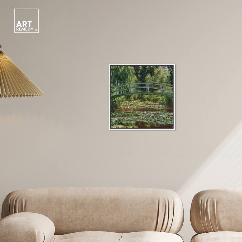 Art Remedy Monet The Japanese Footbridge And The Water Lily Pool Giverny Framed 1 Piece Canvas Wall Art