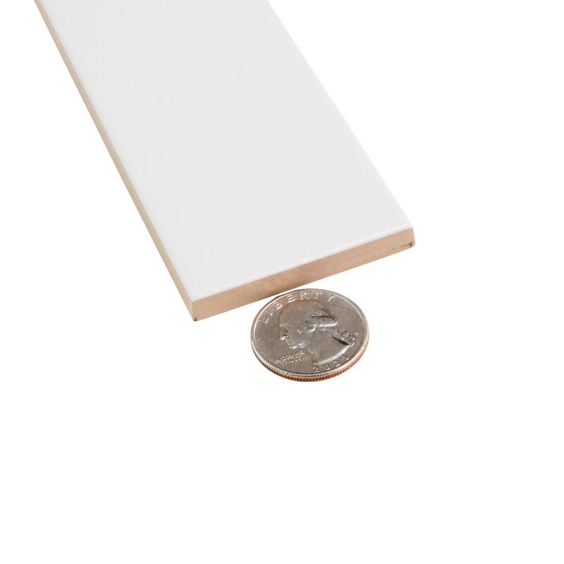 Apollo tile 2" x 8" Arte Matte White Ceramic Tile (6.46 sq ft/case) - 60 Pack