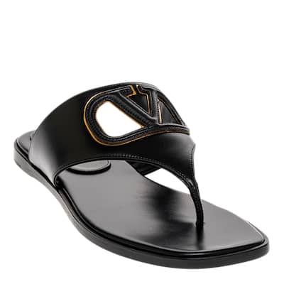 Valentino Vlogo Slides in Leather