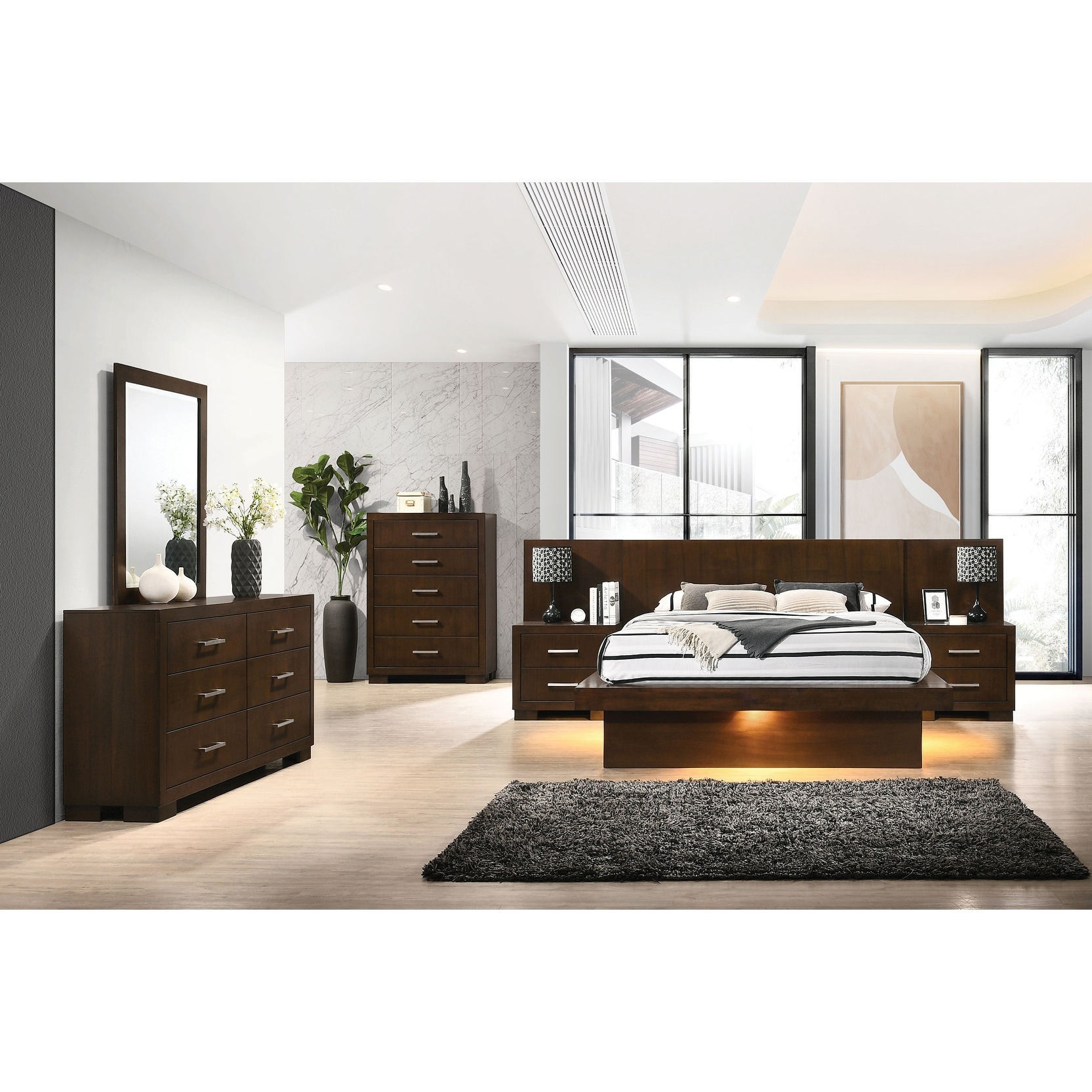 Jessica 5-piece Platform Bedroom Set with LED Light