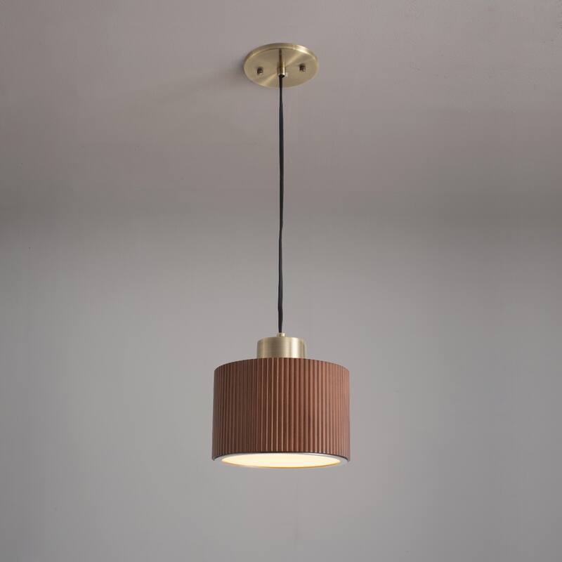 NOVA of California Tambo Pendant Light Dark Walnut Wood Finish