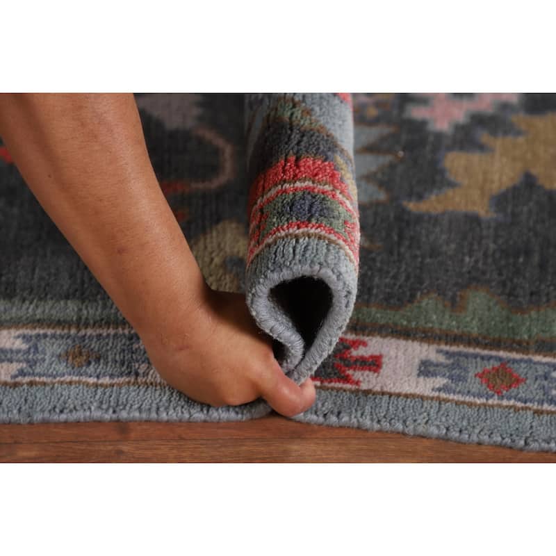 Transitional Oushak Oriental Area Rug Handmade Wool Carpet - 7'11"x 9'11"