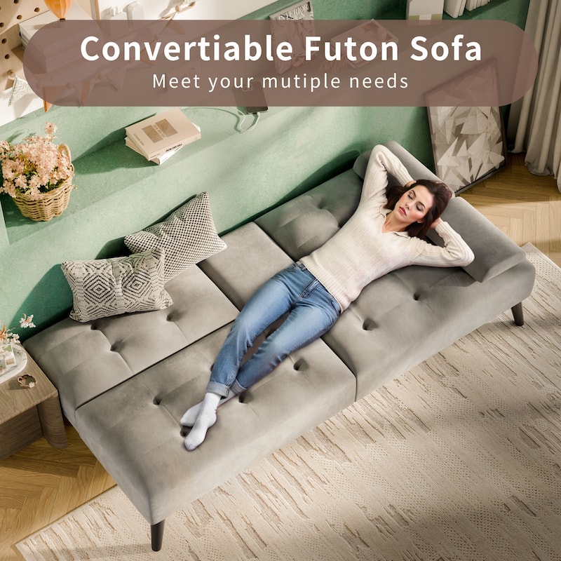 Futzca 64" Small Loveseat, 3 in 1 Cute Convertible Sofa Bed