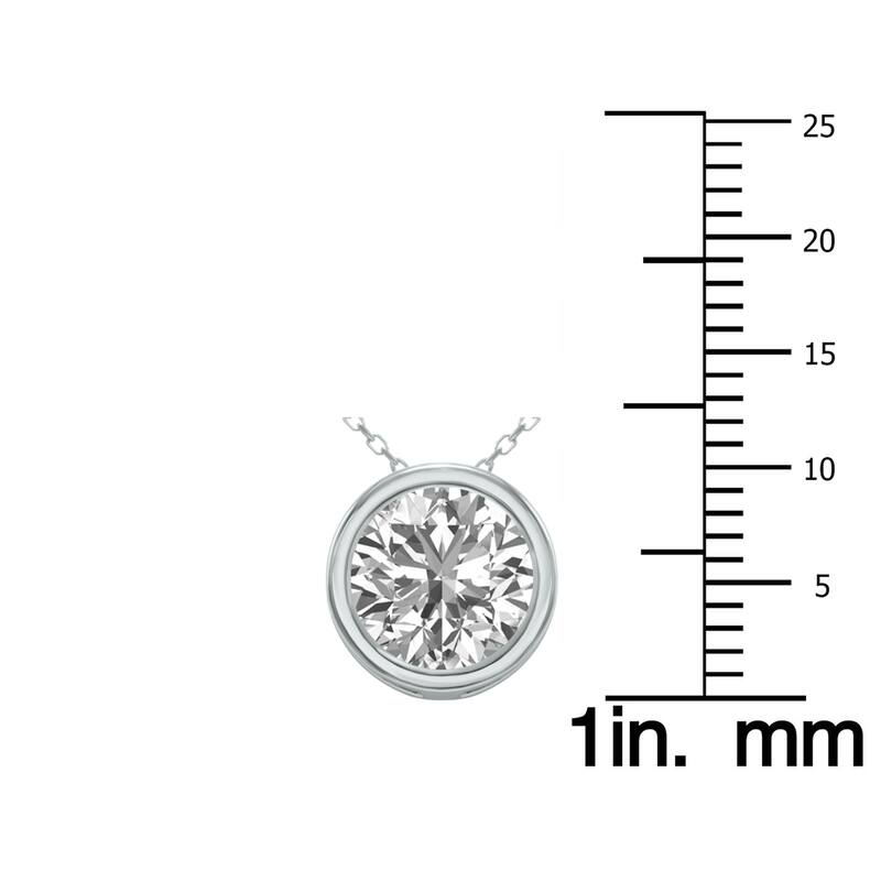 Marquee 2 Carat Lab Grown Diamond Bezel Pendant in 14K White Gold