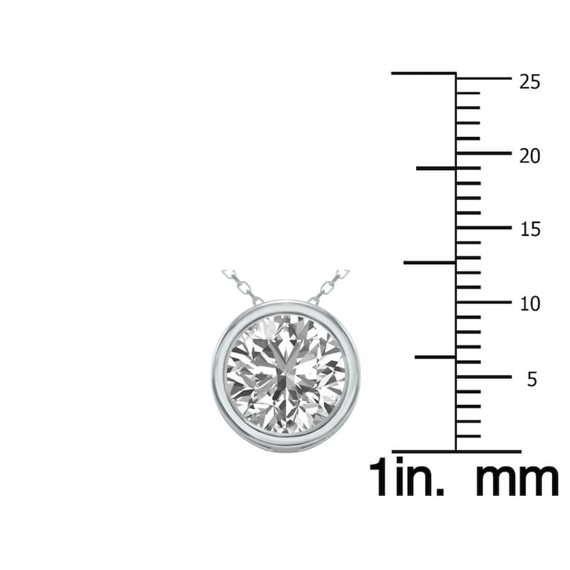 Marquee Certified 2 Carat Lab Grown Diamond Bezel Pendant in 14K White Gold