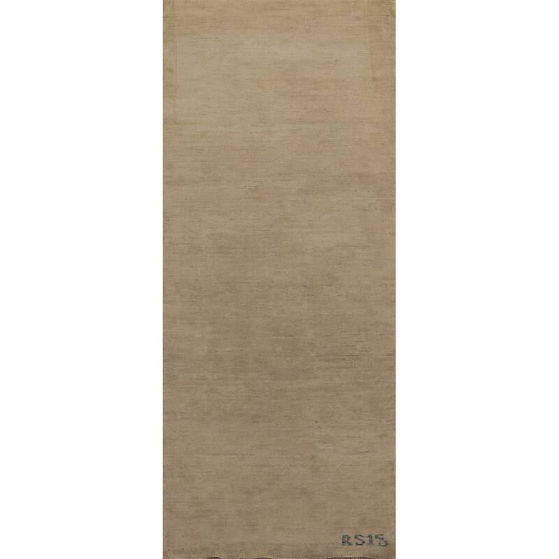Gabbeh Modern Runner Rug Hand-Knotted Wool Carpet - 3'0"x 9'8"