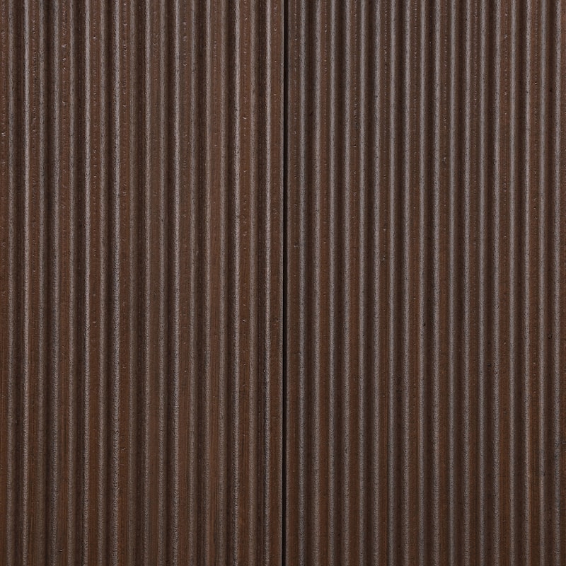 Brown Console Table Fluted Entryway Hallway Table with Ash Veneer Top