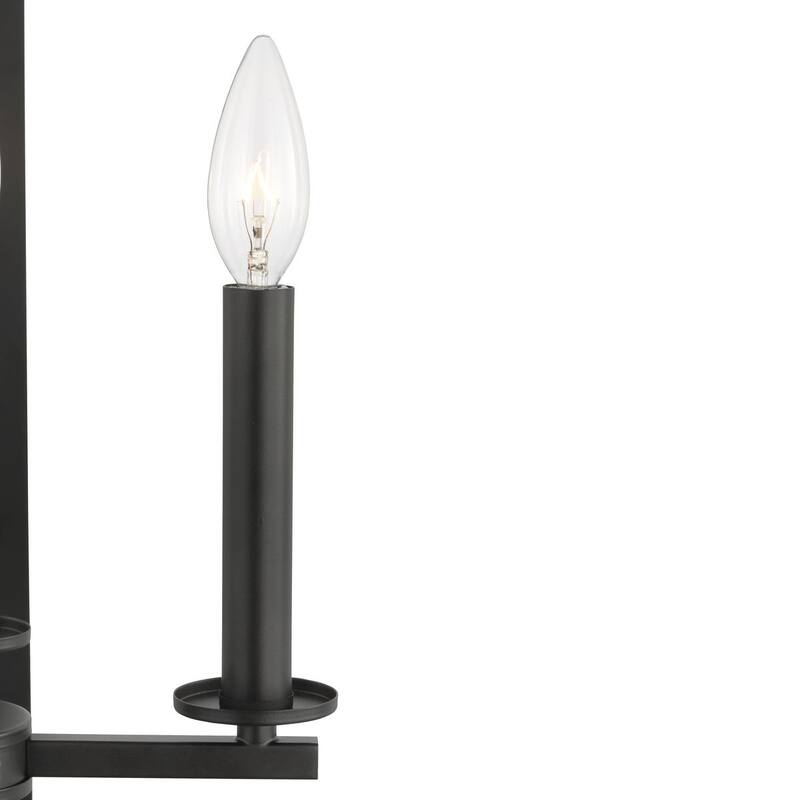 Vertex Collection Four-Light Matte Black Contemporary Foyer Light - 15 in x 15 in x 28 in