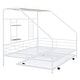 preview thumbnail 67 of 78, Metal House Bed with Trundle and Roof for Kids, Boys and Girls, Bedroom