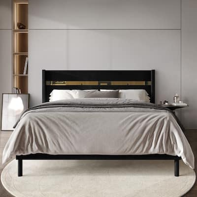 CraftPorch Glam Wingback Velvet Upholstered Bed