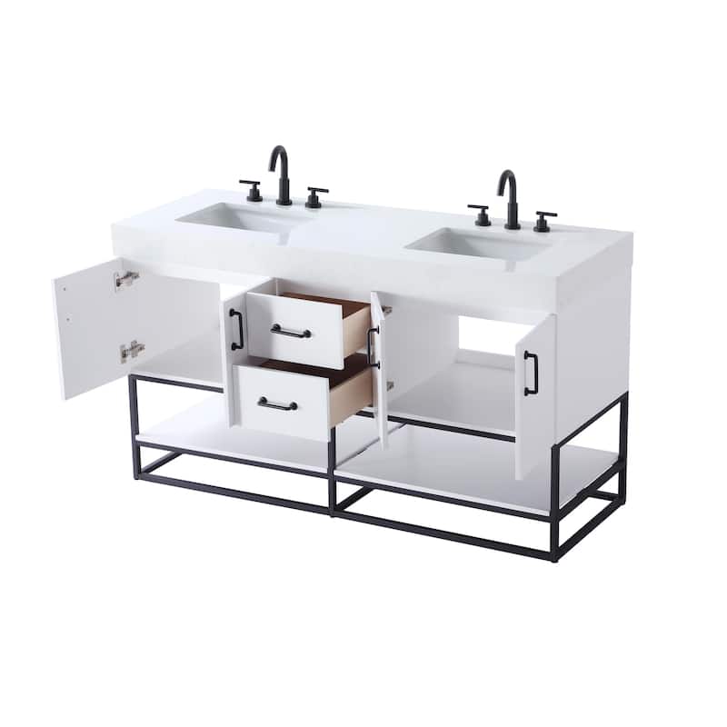 Elegant Lighting VF29260D Caroline 60" Free Standing Double Basin