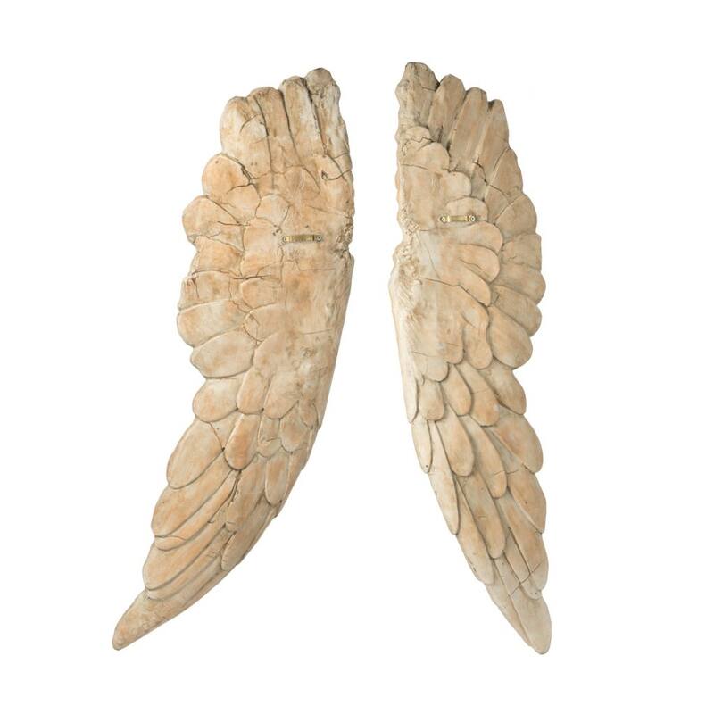 41" Blonde Yellow Realistically Detailed Wings Shaped Wall Art