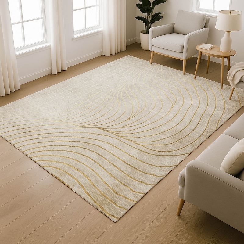 Premium Washable Super Soft Modern Wave Mayfield Rug
