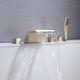 preview thumbnail 1 of 2, Waterfall Tub Filler Bathtub Faucet brushed gold 5-Hole 3-Handle Solid Brass Bathroom Bath Tub Faucets - 9'6" x 13'6"