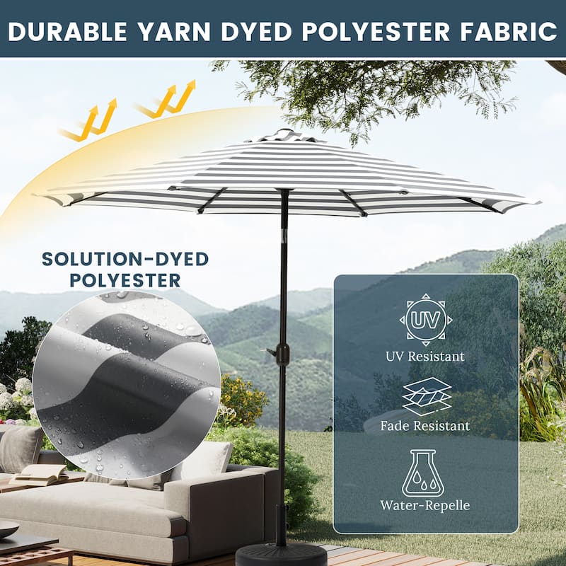 Holme 9-foot Steel Market Patio Umbrella with Tilt-and-Crank