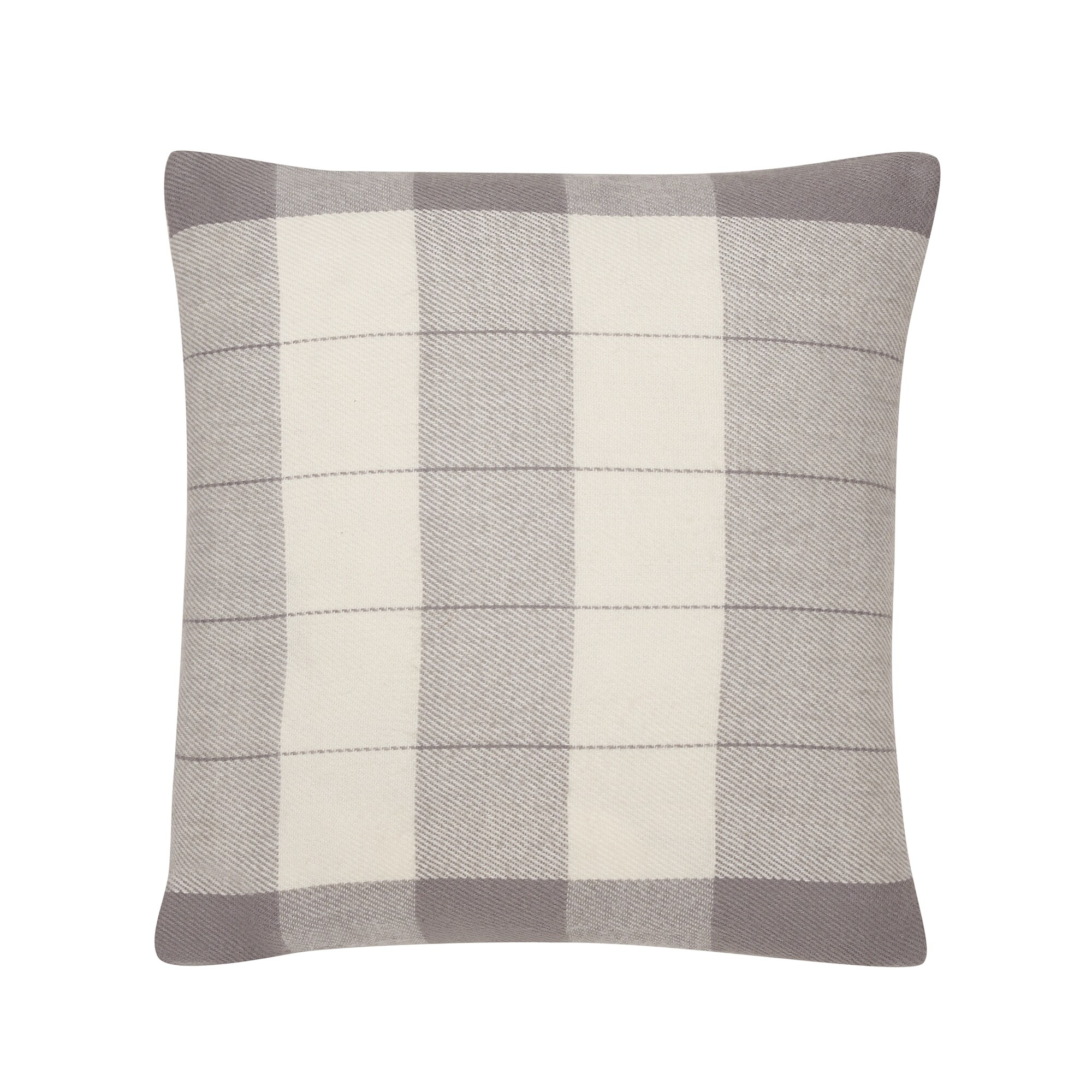 grey plaid throw pillow