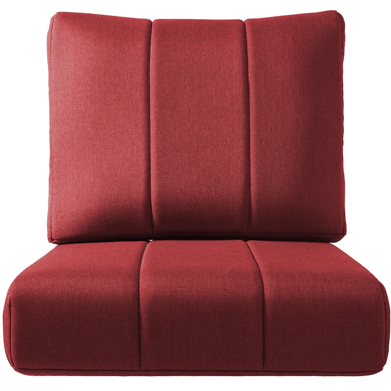 Ivora 24" W x 24" D x 6" T Water & Fade Resistant Outdoor Lounge Chair Replacement Cushion Set - 1 Set - Red