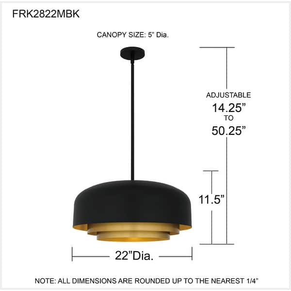 Frankie 4-Light Matte Black Pendant