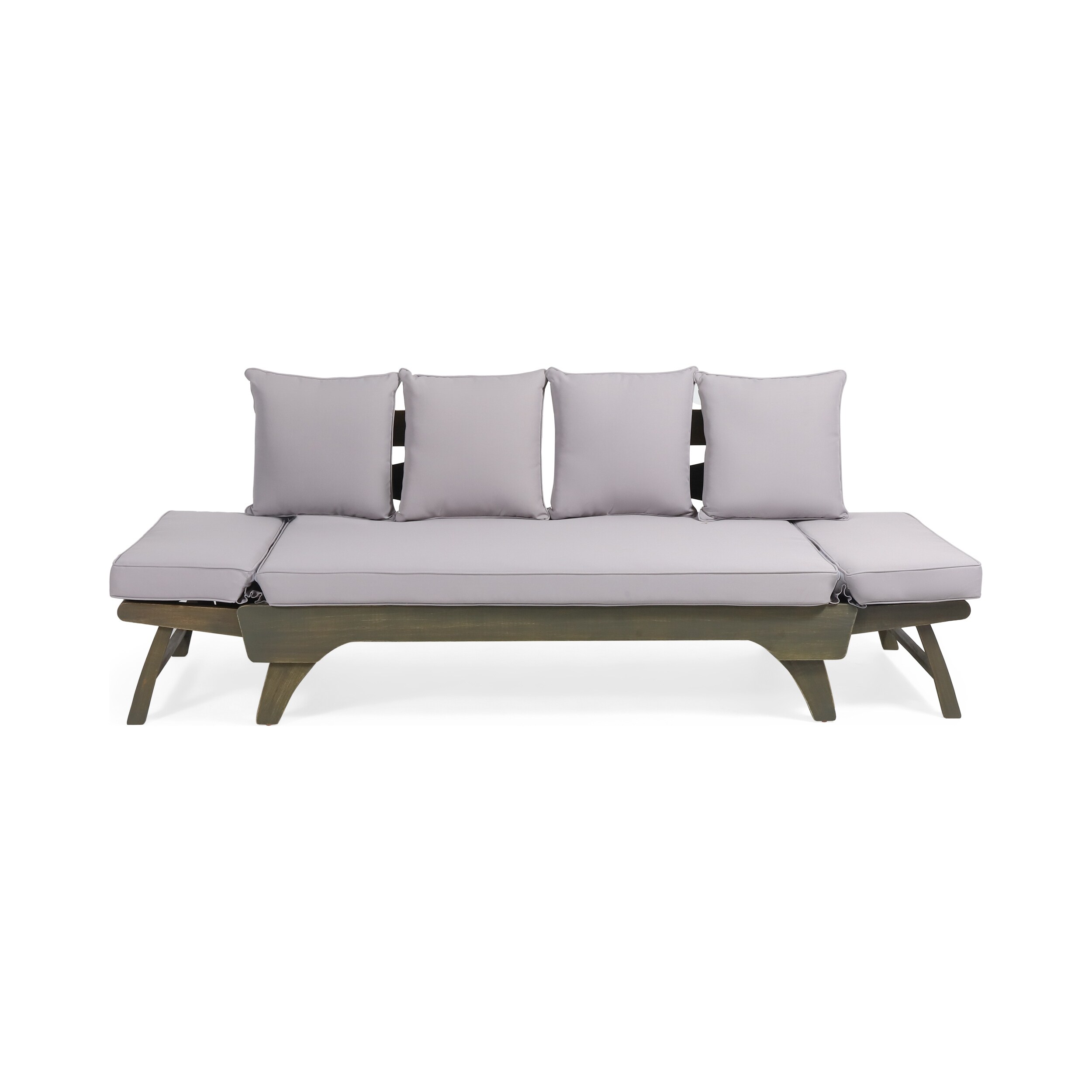 Christopher knight home othello outdoor grey finished acacia wood online daybed with light grey water resistant cushions