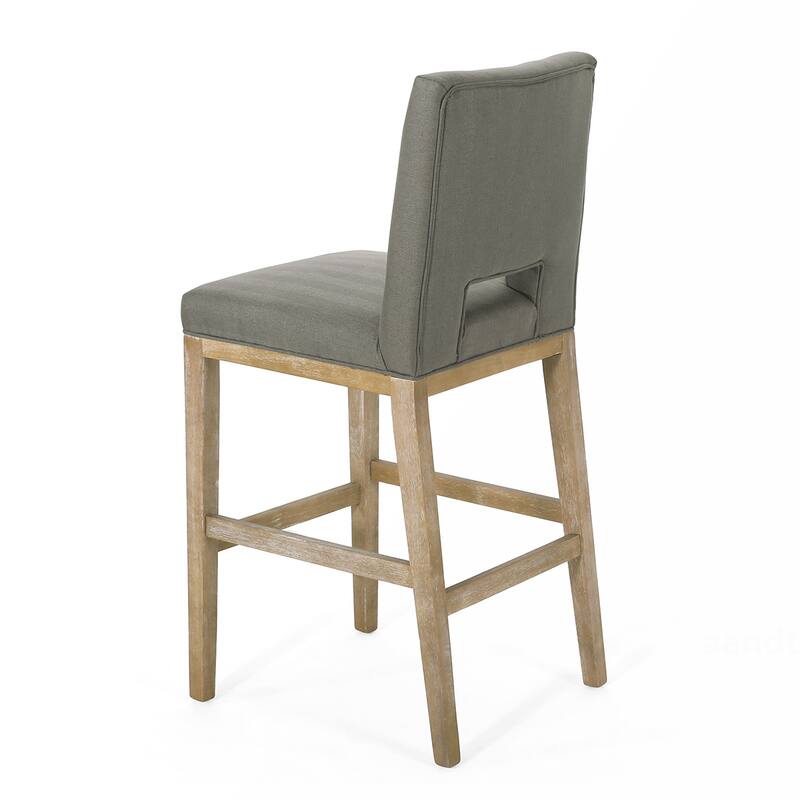 2PCS Fabric Counter Wood Frame Bar Stool