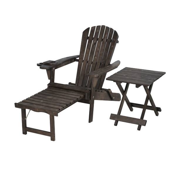 Adirondack Chaise Lounge Foldable Chair And End Table Overstock 31671929
