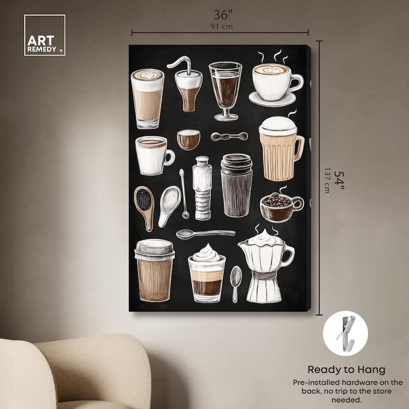 Coffee Chalkboard Canvas by Art Remedy, Gallery Wrapped