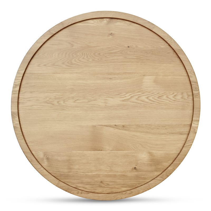 NADAAL STUDIOS Solin Coffee Table, Round Tray Top with Recessed Base, Natural Oak