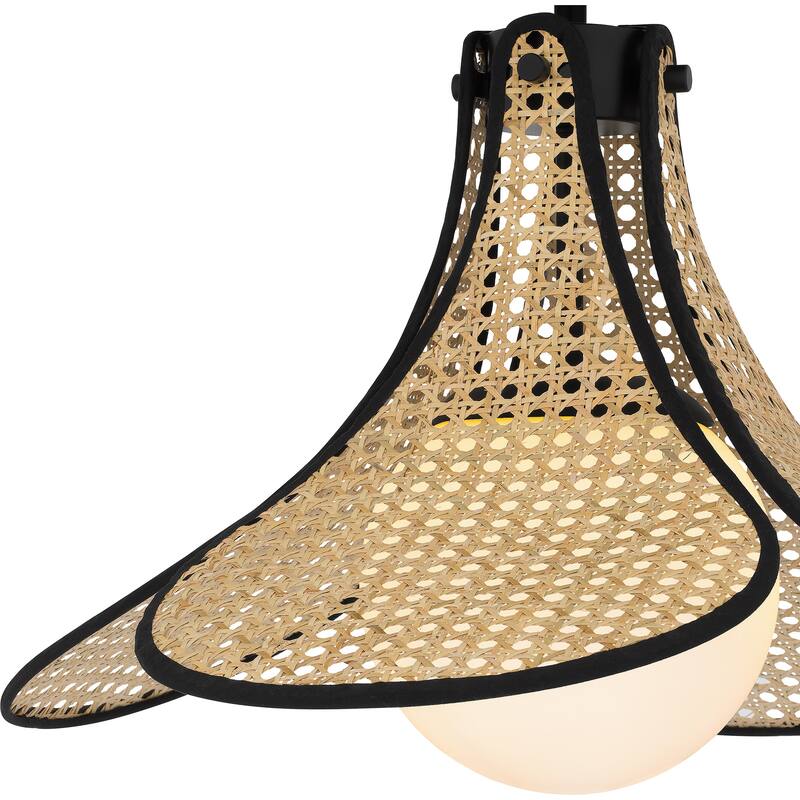 Delilah 1-Light Matte Black Semi-Flush Mount Light