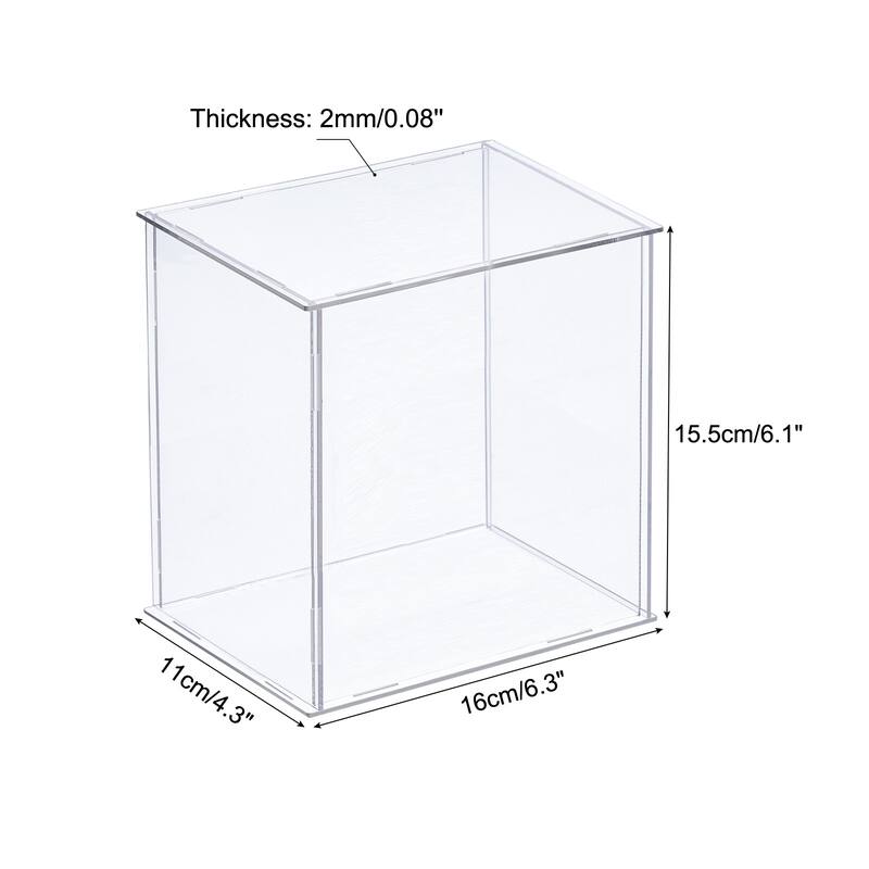 Acrylic Display Case Plastic Box Cube Storage Box Dustproof Showcase - 6.3x4.3x6.1 Inch