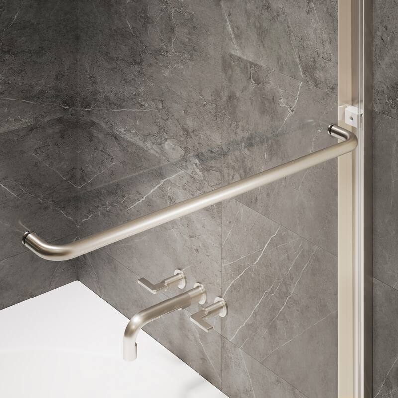 Seawin Verona Light Bypass Frameless Sliding Glass Shower Door 56 - 60 in. W x 76 in. H 1/4 in. (6 mm) Clear Tempered Glass