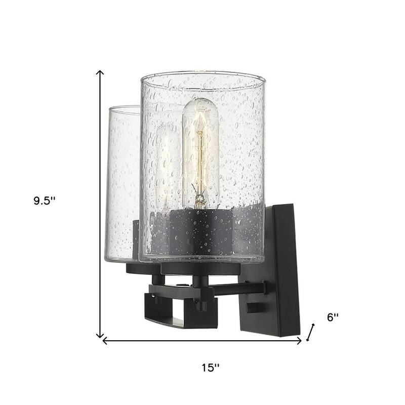 Modern Flush Mount Wall Light Fixture with Clear Bubble Glass Shade and LED Compatible for Bedroom