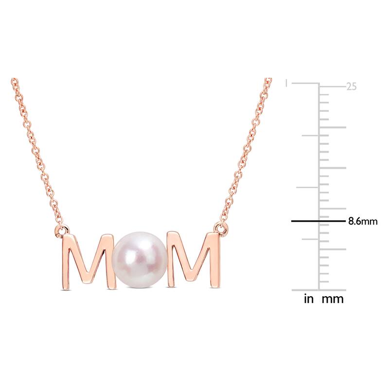 Miadora 7-7.5mm Cultured Freshwater Pearl "MOM" 10k Rose Gold