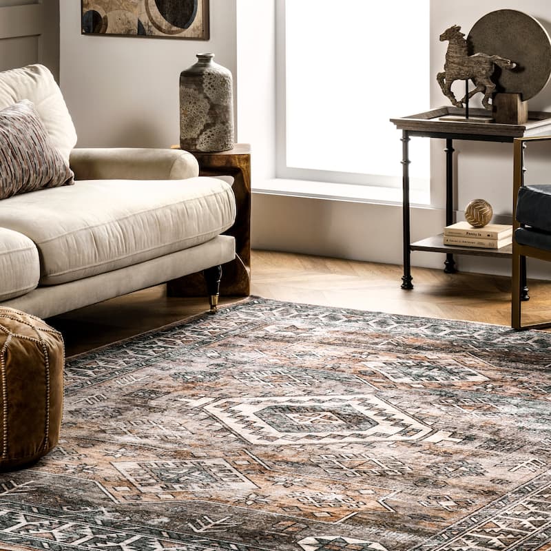 Nuloom Layana SplashGuard Geometric Machine Washable Area Rug