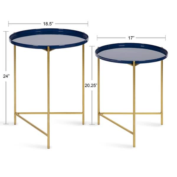 dimension image slide 6 of 13, Kate and Laurel Ulani Nesting Tables (Set of 2)