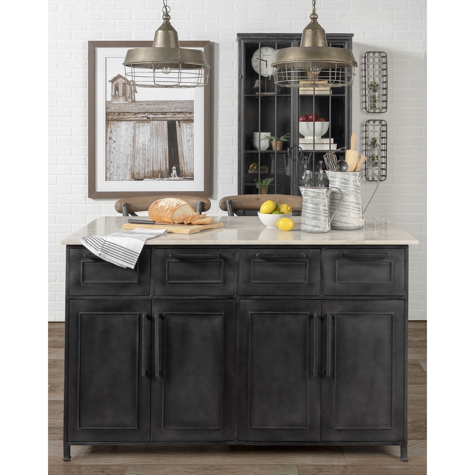 Mercana Fieri 4 Drawer Black Iron Kitchen Island With White Marble Top 58 0l X 32 0w X 36 5h Overstock 27809307 It can vary a little in hardness and brittleness and may have some veining or small shells. mercana fieri 4 drawer black iron kitchen island with white marble top 58 0l x 32 0w x 36 5h
