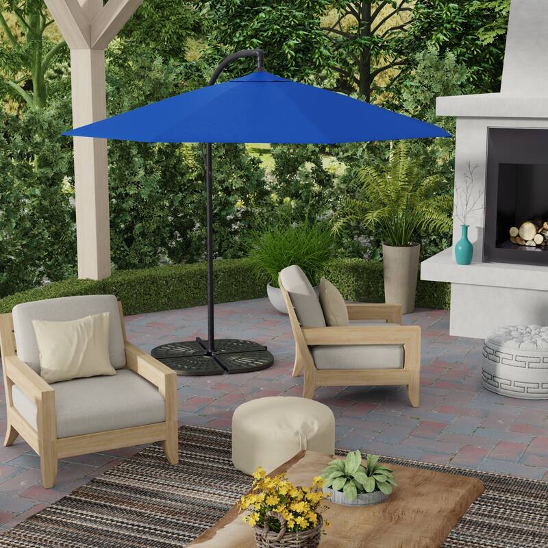 9.5' Octagon Offset Cantilever Patio Umbrella with Crank Opening - Royal