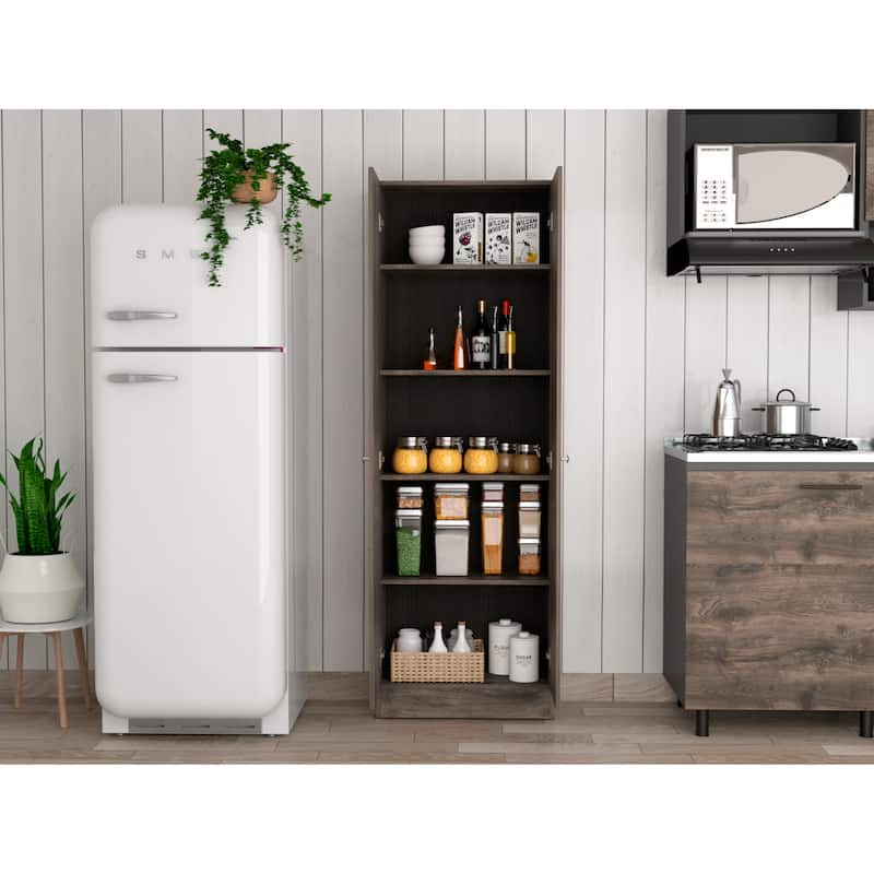 Buxton Rectangle 2-Door Storage Tall Cabinet Carbon - Multi