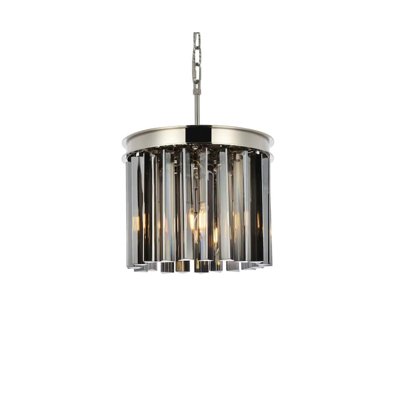 Elegant Lighting 1208D12-SS/RC Sydney 3 Light 12" Wide Crystal Pendant