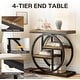 preview thumbnail 26 of 46, Industrial 4-tier Wood Narrow Side End Table with Storage Shelves