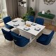 preview thumbnail 62 of 65, 7-Piece Clihome High-gloss Extendable Table Velvet Chair Dining Set