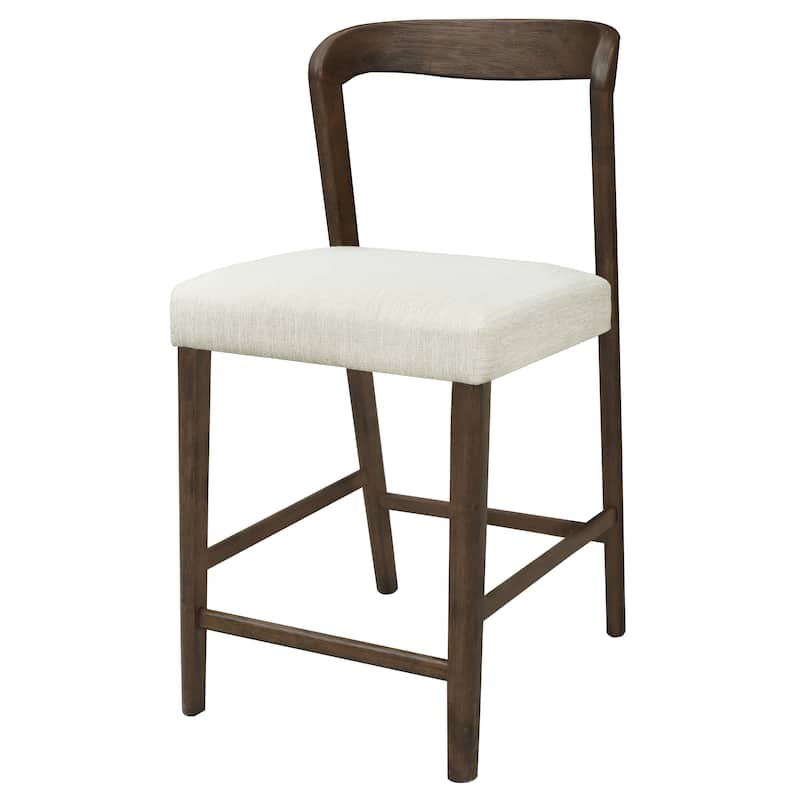 Christopher Knight Home - Nathair Rubberwood Fabric Counter Stools (Set of 2)